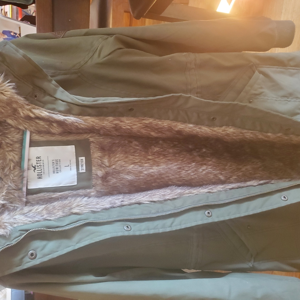 Hollister Utility Jacket Green Brown